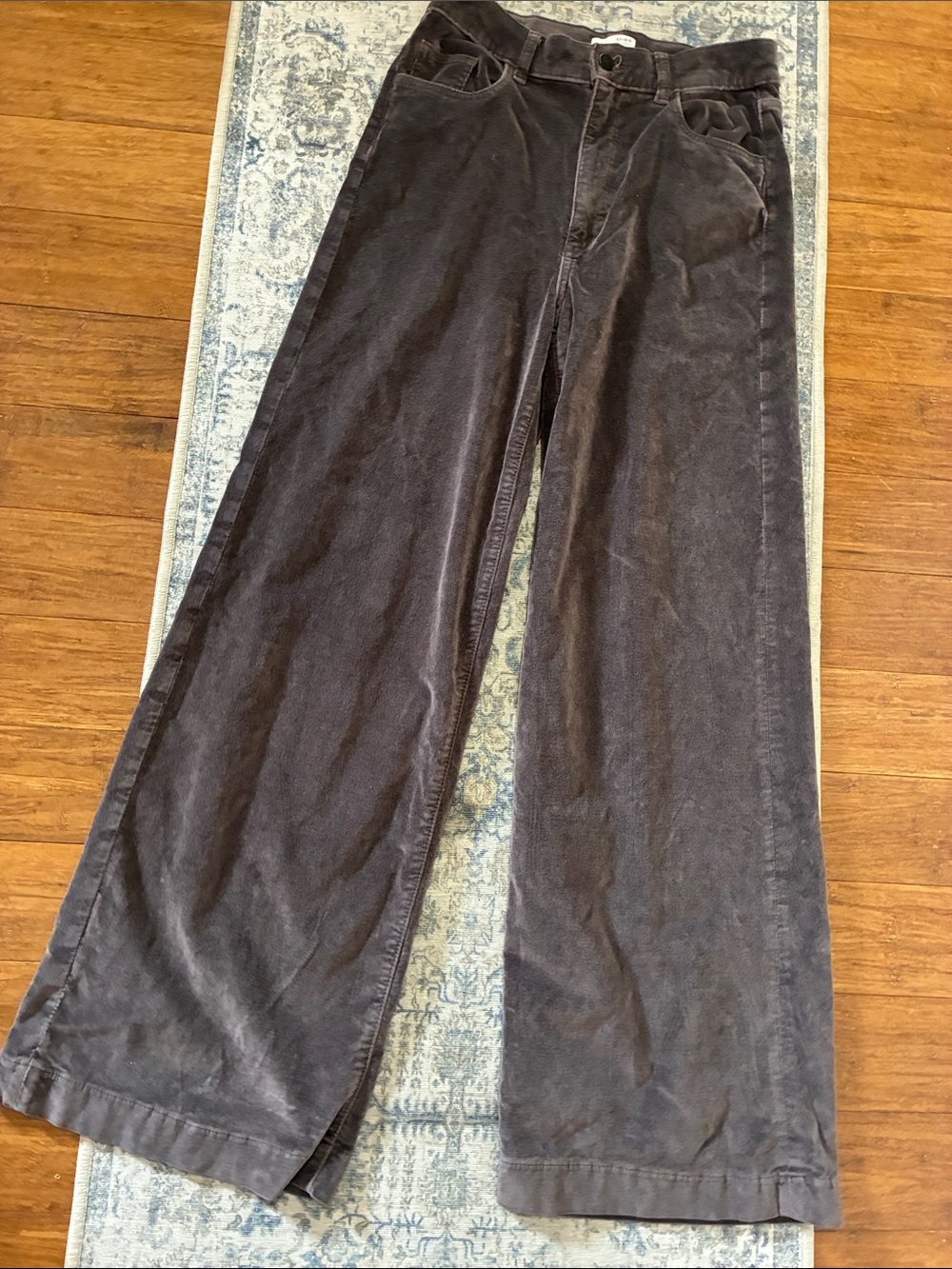 DL1961 - Nuuly - Dark Brown Hepburn wide leg velvet pants - size 27